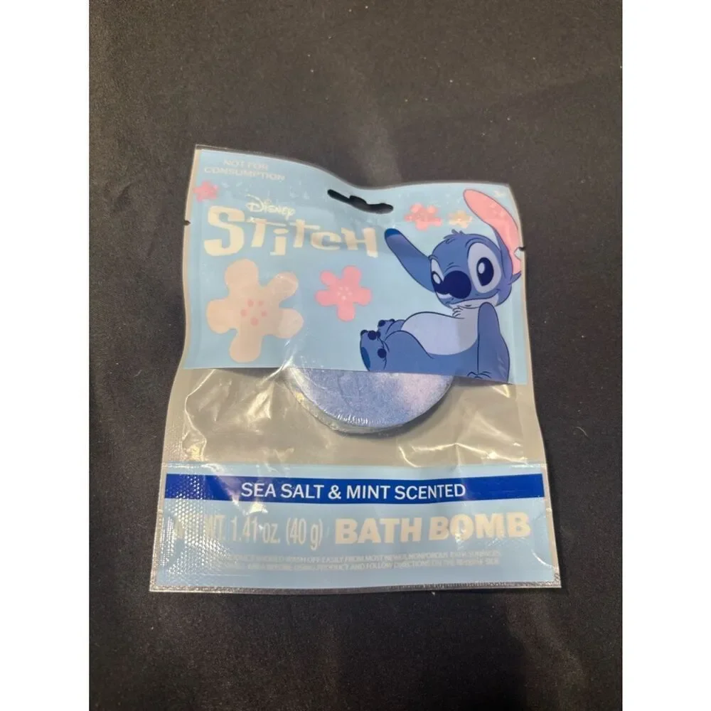 New 3 pc Disney Stitch Bath Bomb & Bath Crumbles Set - Blue + Pink